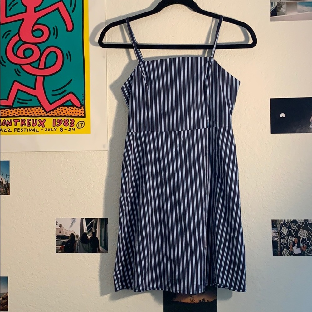 striped mini dress